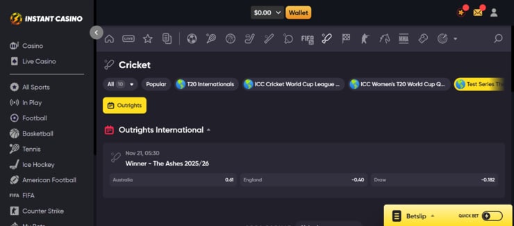 Instant Casino - the best online betting site in India