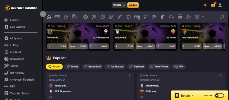 betting sites in india Search for markets Instant Casino