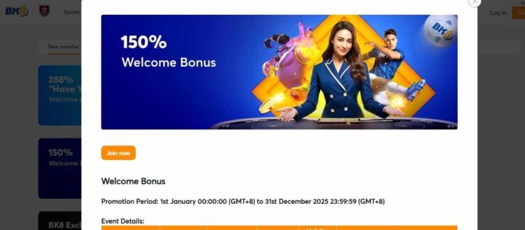 BK8 welcome bonus offer
