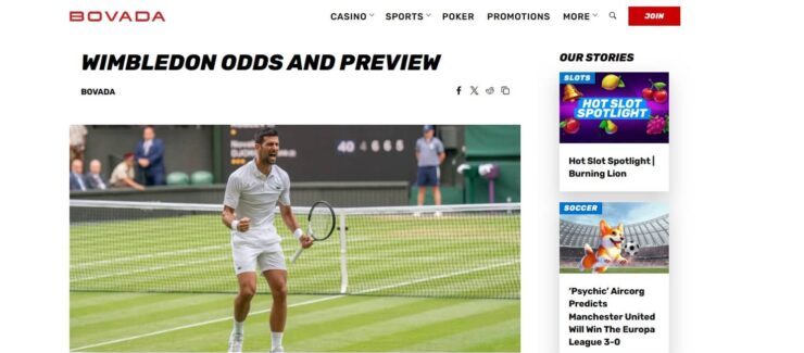Bovada wimbledon odds
