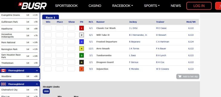 BUSR - Florida horse racing betting site