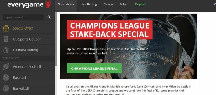 champions league free bet bonus