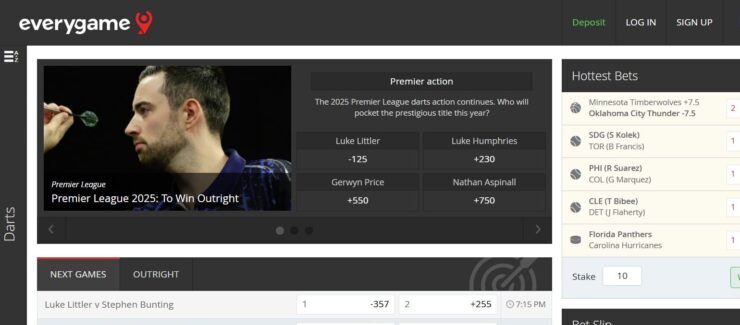 Everygame - one of the best darts betting sites