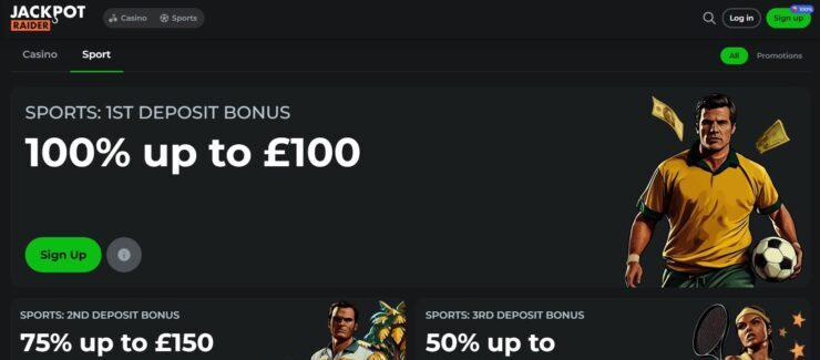 JackpotRaider bonuses page