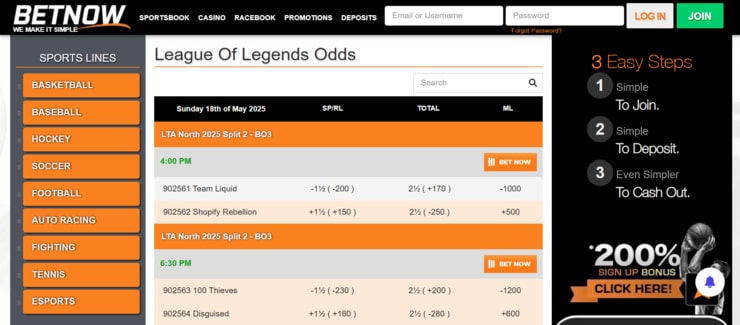 BetNow - top rated site for sports betting in Oregon