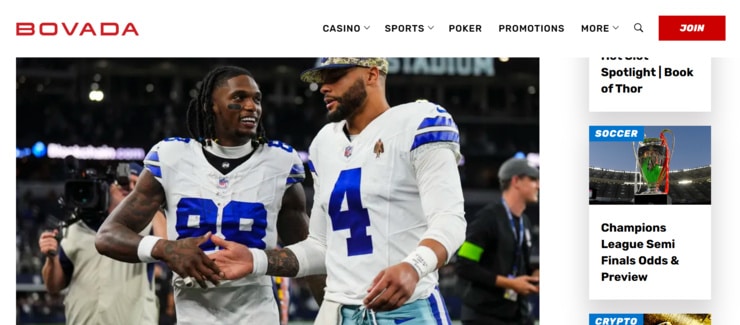 Bovada - one of the best Mississippi sports betting sites