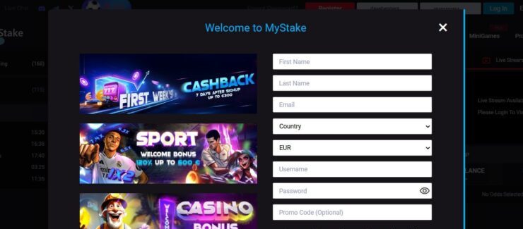 MyStake registration form