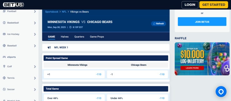 BetUS - one of the best online sportsbooks in South Dakota