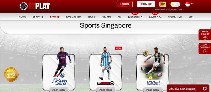 online betting singapore 12play