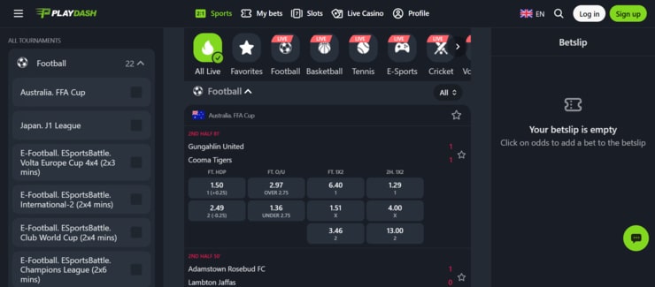 Playdash - one of the best Malaysia sportsbooks