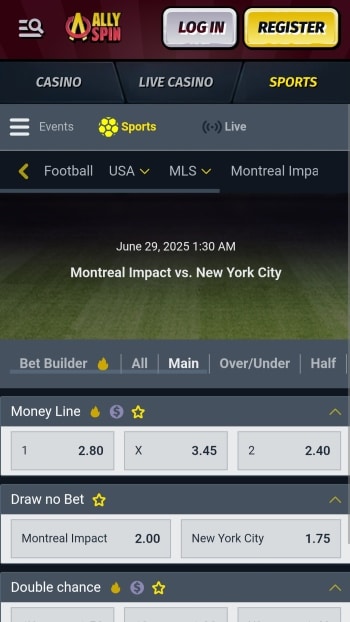 Allyspin - top rated mobile sportsbook in Canada