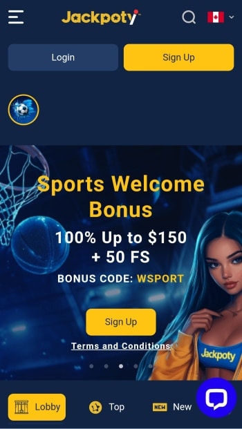 Jackpoty - overall betting app in Canada