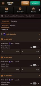 Crownplay - top rated mobile sportsbook for Ausie bettors