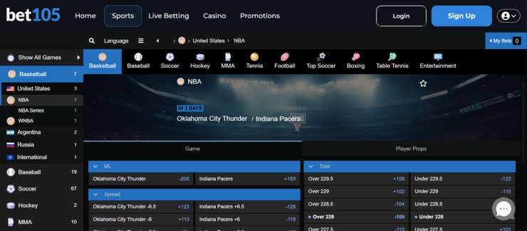 best betting sites Bet105 NBA