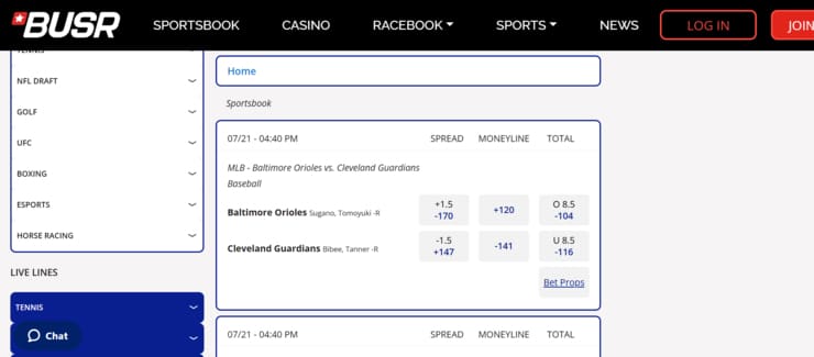 BUSR - one of the best sports betting sites that accept Mastercard