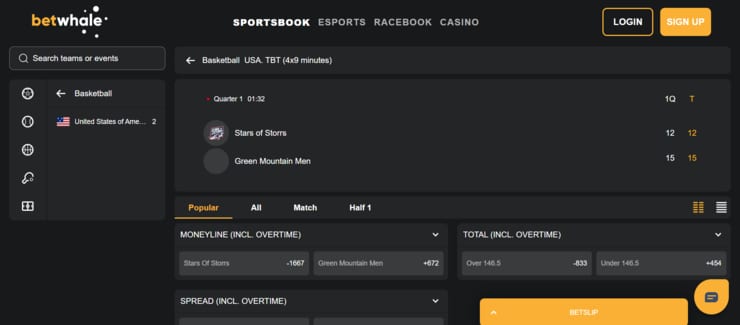 BetWhale - overall best mastercard betting site