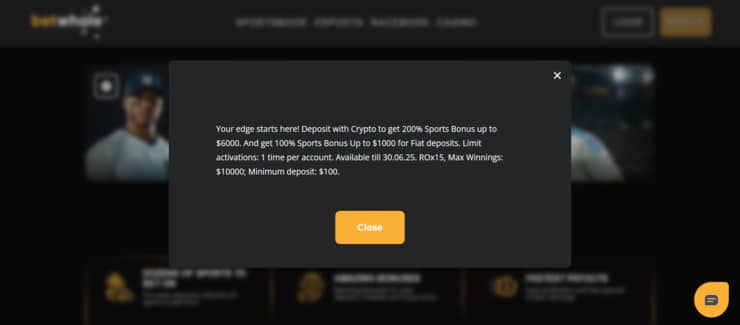 Get Your BetWhale Bonus