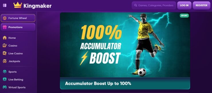 Kingmaker sportsbook accumulator boost - bookmaker promotions