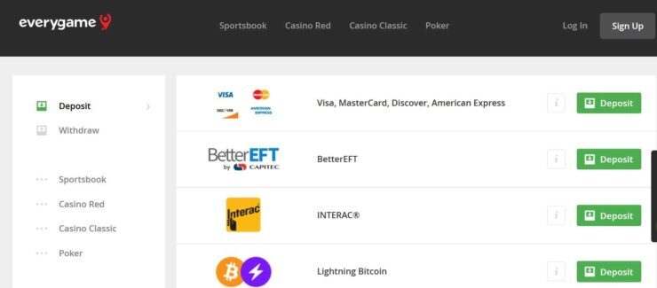 Everygame - reliable Arizona betting site