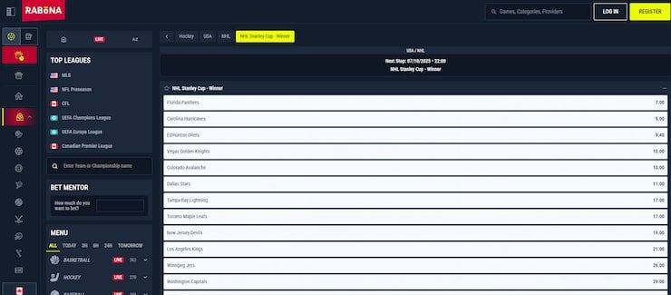 Rabona - betting sites in Ontario