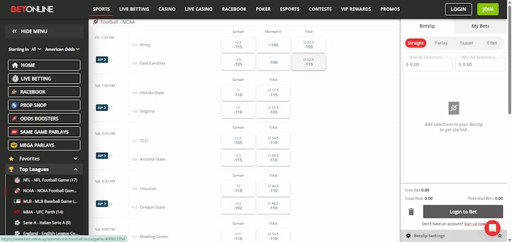BetOnline offers the best range of markets for Indiana sports betting fans.
