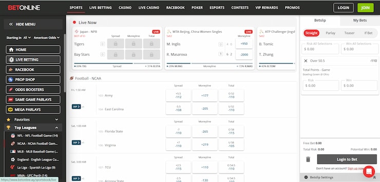 BetOnline features great Michigan sports betting live wagers for players