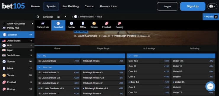Bet105 - one of the most trusted sites sports betting in West Virginia