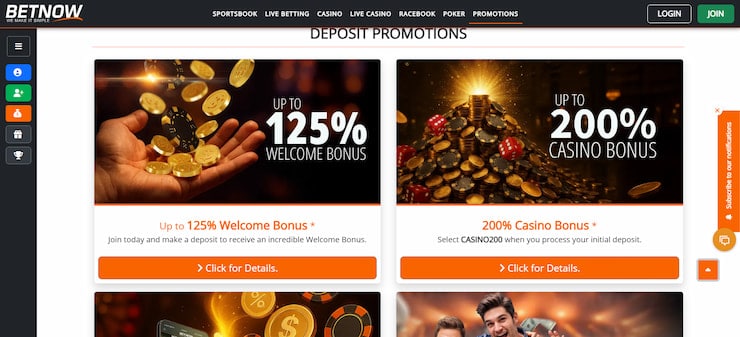 BetNow offers a great welcome bonus for Wyoming players