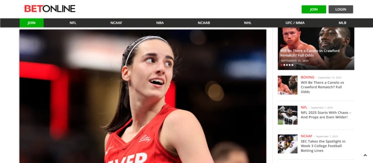 BetOnline WNBA betting site with tons of prop markets