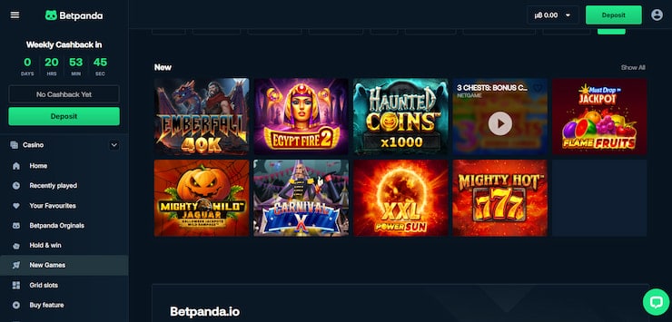 Start playing on BetPanda Bitcoin casino