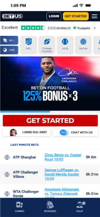 BetUS Sports Betting on Mobile