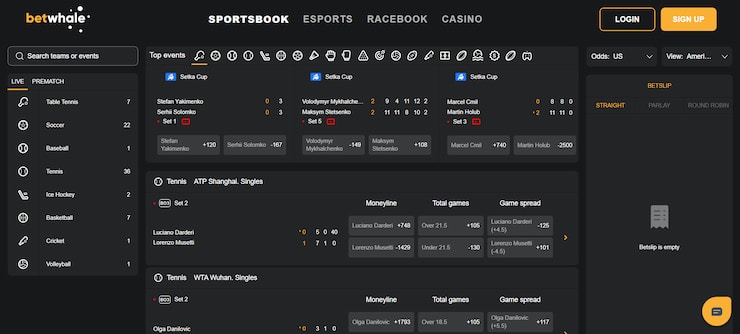 Start betting at BetWhale