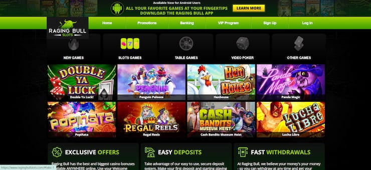 Raging Bull is a NY online casino that has diverse slots and strong promotions