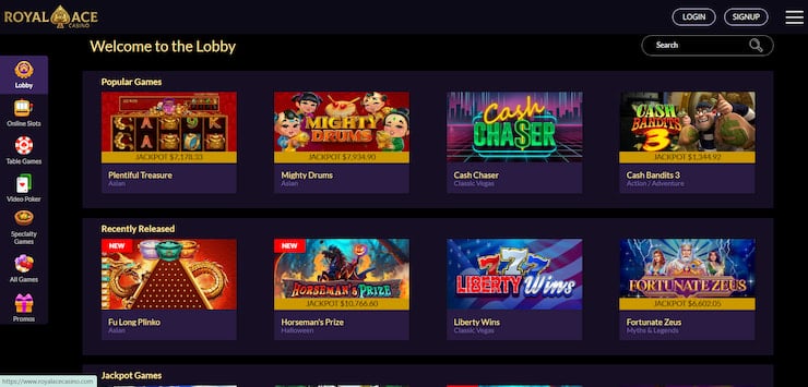Royal Ace is the perfect Inclave casino for mobile play