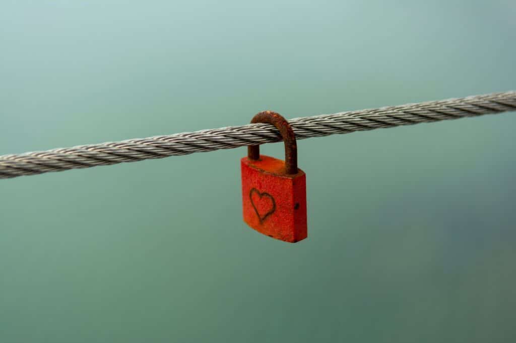 Close-up of a padlock icon on a laptop screen symbolizing online security