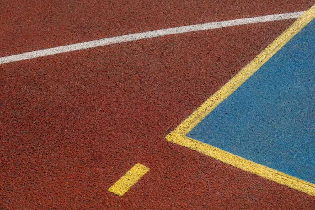 Close-up view of a basketball on an indoor court