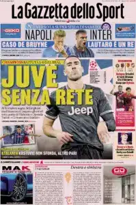Thursday’s Italian Paper Round-Up: Wasteful Juve, De Bruyne Scrutinized, Martinez Praised For Champions League Heroics