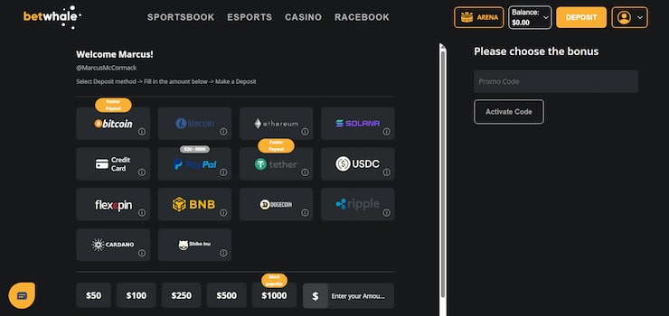 Make your first deposit