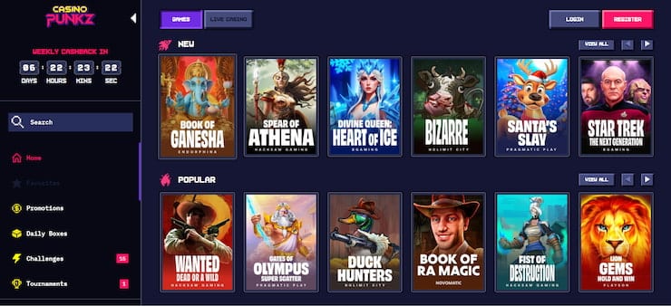 CasinoPunkz offers NFT themed rewards and a retro aesthetic for Australian crypto players