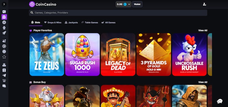 Step 5: Start playing on CoinCasino