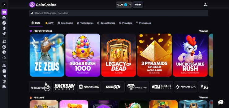 CoinCasino is the top crypto friendly casino site in India