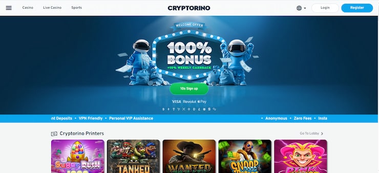 Cryptorino is the perfect platform for Bitcoin casino Australia high rollers