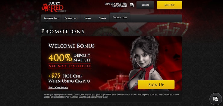 Lucky Red has a brilliant no deposit bonus that players can activate on sign up