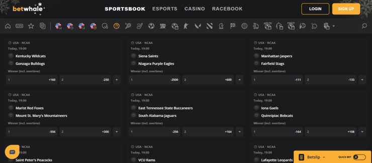 BetWhale is the best college basketball betting site overall