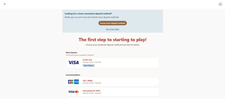 Make a deposit at Yuugado