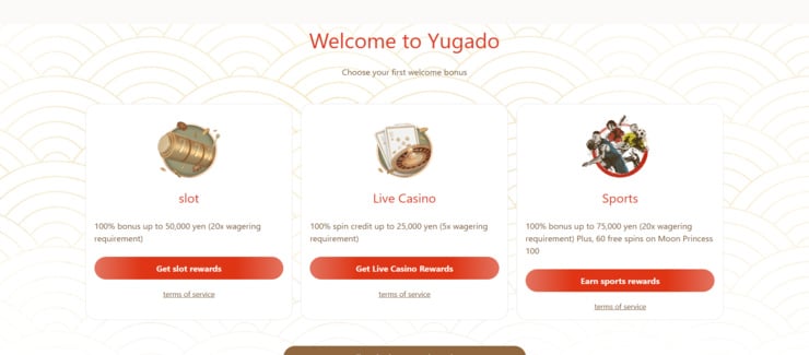 Select your bonus at Yuugado