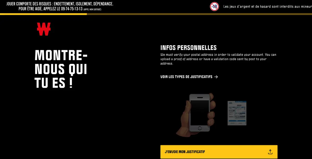 validation adresse personnelle site de paris en ligne