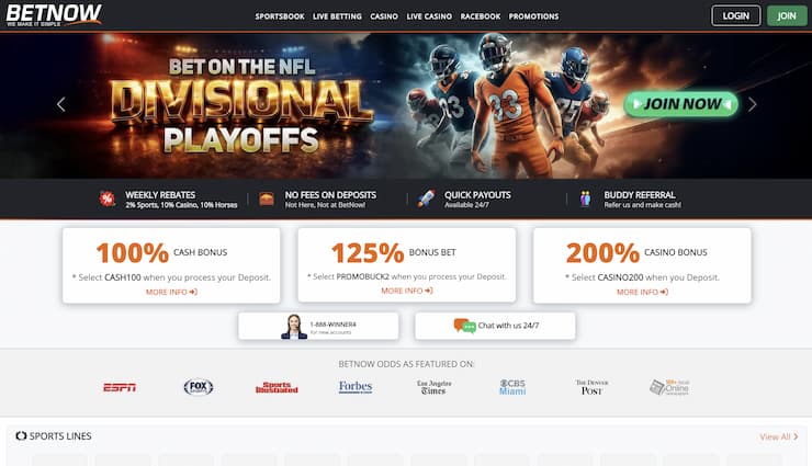 An image showing BetNow and its sports welcome bonuses.