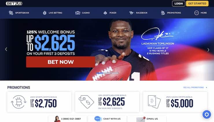 An image showing BetUS generous sports welcome bonus.
