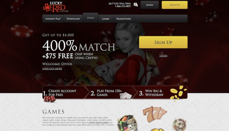 An image showing Lucky Red and its rich gaming lobby.